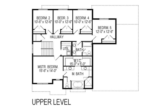 Floor Plan - Upper Floor for Craftsman House Plan #920-75 - 5 bed, 3 bath