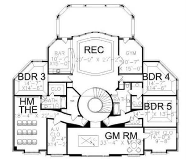 Colonial Floor Plan - Upper Floor Plan #119-311