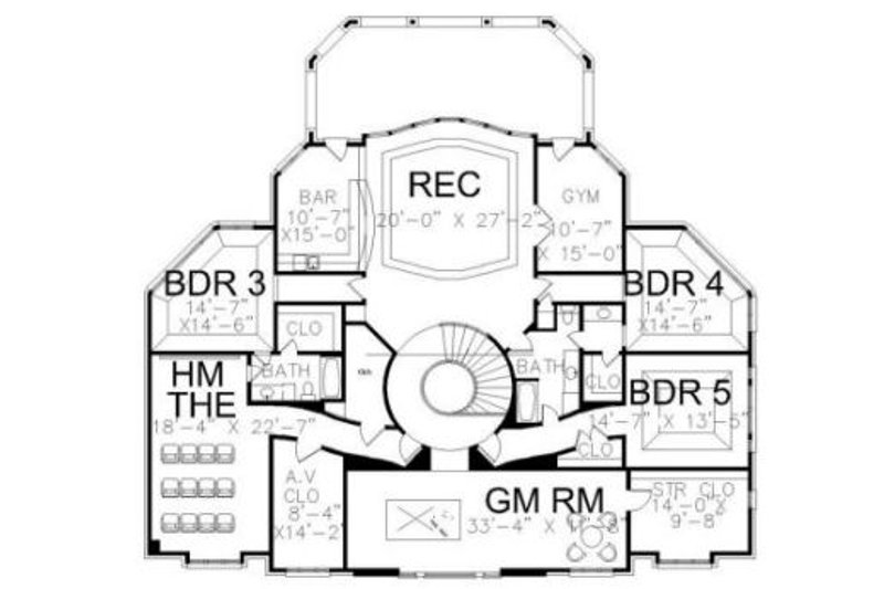 Home Plan - Floor Plan - Upper Floor for Colonial House Plan #119-311 - 4 bed, 2 bath