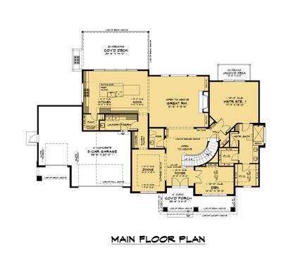 Floor Plan - Main Floor for Contemporary House Plan #1066-148 - 5 bed, 5.5 bath