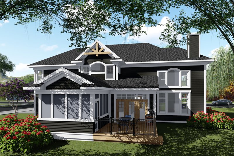 Home Plan - Exterior - Rear Elevation for Craftsman House Plan #70-1432 - 4 bed, 3.5 bath