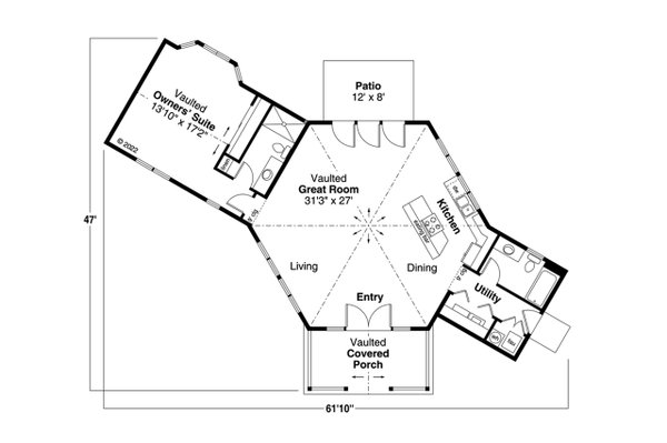 Architectural House Design - Cottage Floor Plan - Main Floor Plan #124-1299