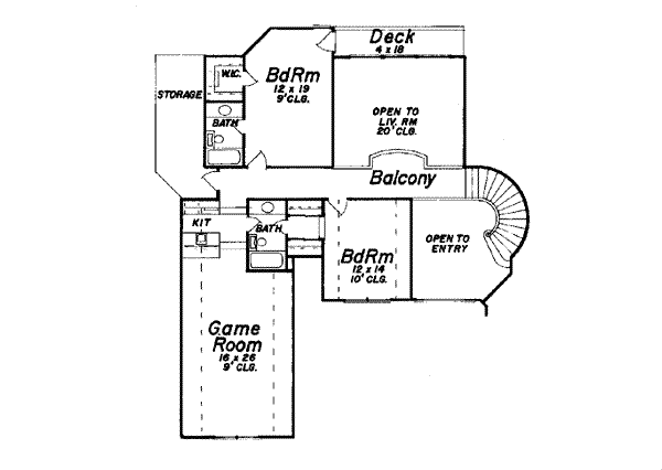 European Floor Plan - Upper Floor Plan #52-119