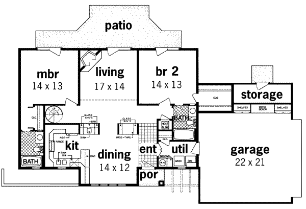 Dream House Plan - Contemporary Floor Plan - Main Floor Plan #45-184