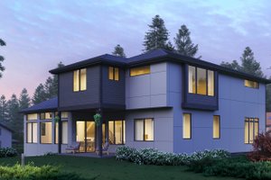 Exterior - Rear Elevation for European House Plan #1066-74 - 5 bed, 4.5 bath