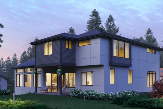 Exterior - Rear Elevation for European House Plan #1066-74 - 5 bed, 4.5 bath