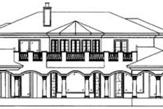 Exterior - Rear Elevation for Mediterranean House Plan #27-275 - 5 bed, 6.5 bath
