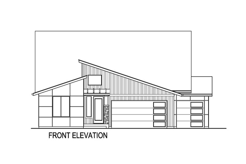 Home Plan - Exterior - Front Elevation 3 for Contemporary House Plan #569-76 - 4 bed, 3 bath