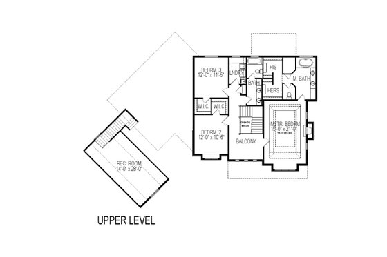 Floor Plan - Upper Floor for Traditional House Plan #920-84 - 4 bed, 3.5 bath