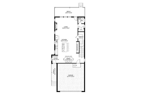 Floor Plan - Main Floor for Modern House Plan #1085-2 - 3 bed, 2.5 bath