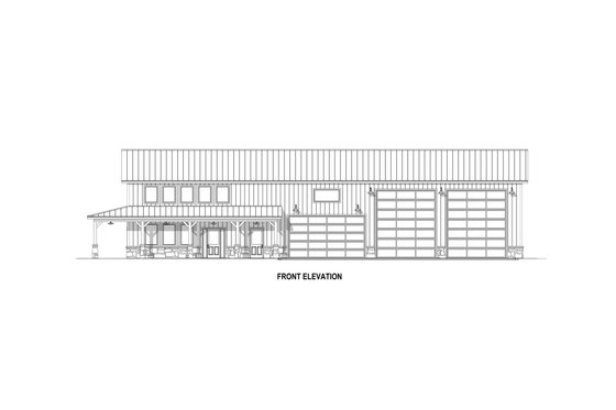 Exterior - Front Elevation 6 for Barndominium House Plan #1084-16 - 3 bed, 2.5 bath