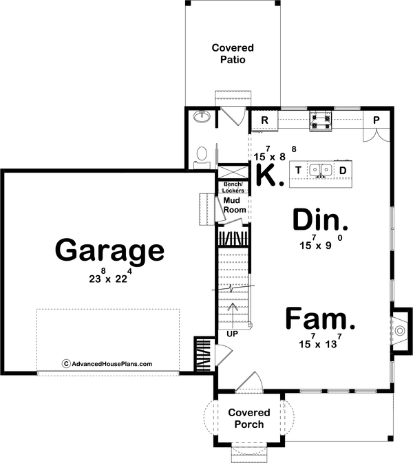 Farmhouse Floor Plan - Main Floor Plan #455-309