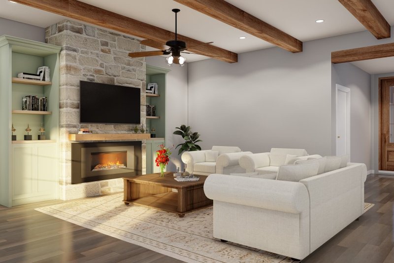 House Design - Interior - Family Room 2 for Farmhouse House Plan #923-408 - 3 bed, 3.5 bath