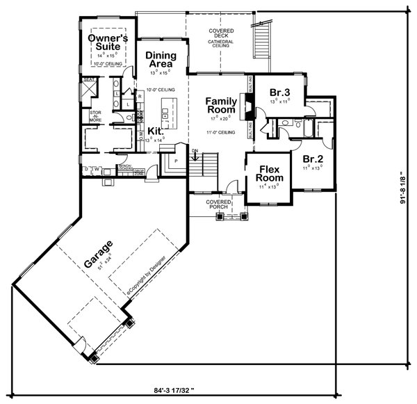 House Blueprint - Craftsman Floor Plan - Main Floor Plan #20-2577