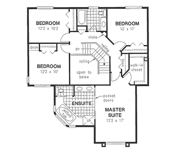 Architectural House Design - Mediterranean Floor Plan - Upper Floor Plan #18-240