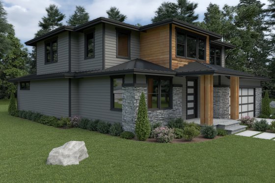 Exterior - Other Elevation for Contemporary House Plan #1070-18 - 3 bed, 2.5 bath