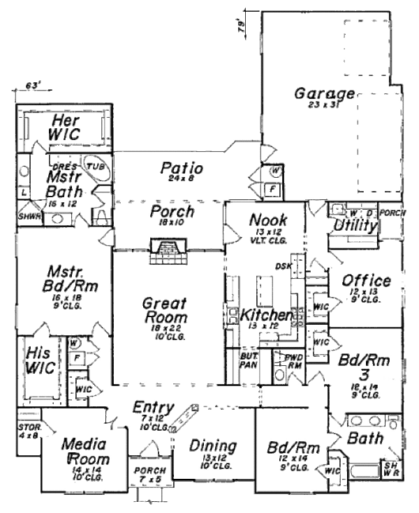 House Plan Design - European Floor Plan - Main Floor Plan #52-150