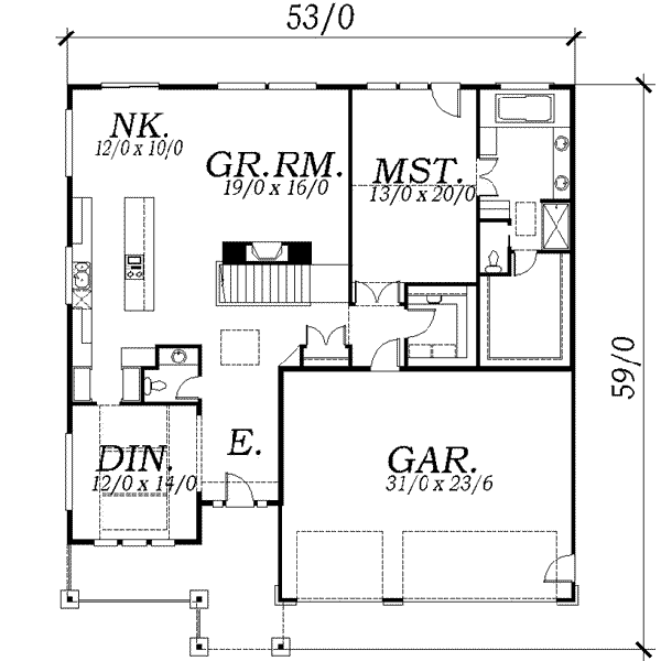 European Floor Plan - Main Floor Plan #130-137
