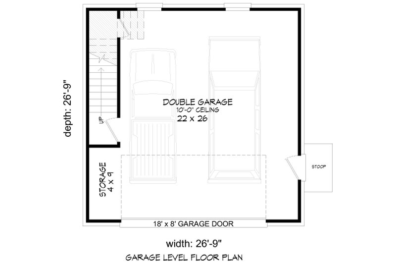 Architectural House Design - Floor Plan - Lower Floor for Colonial House Plan #932-1152 - 1 bed, 1 bath