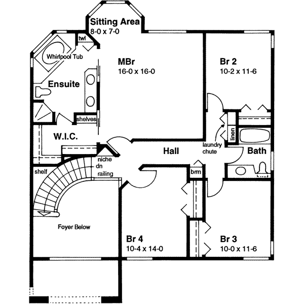 Mediterranean Floor Plan - Upper Floor Plan #126-136