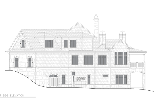 Exterior - Rear Elevation 2 for Country House Plan #54-714 - 5 bed, 5 bath