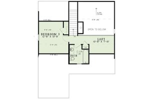 Floor Plan - Upper Floor for Country House Plan #17-2534 - 3 bed, 2 bath
