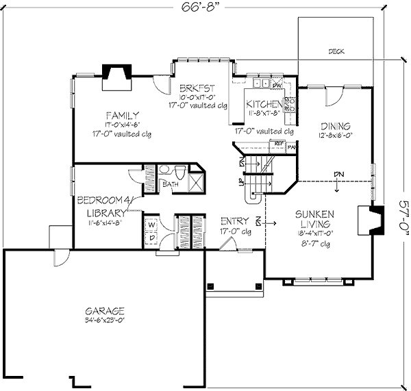 House Plan Design - Traditional Floor Plan - Main Floor Plan #320-361
