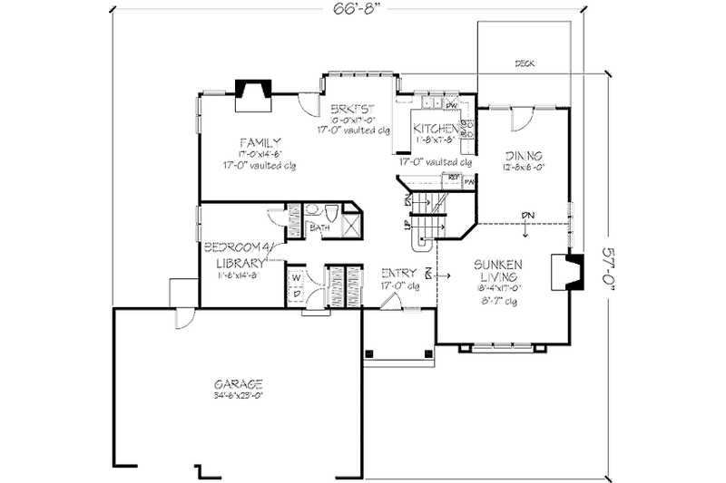 Home Plan - Floor Plan - Main Floor for Traditional House Plan #320-361 - 3 bed, 3 bath
