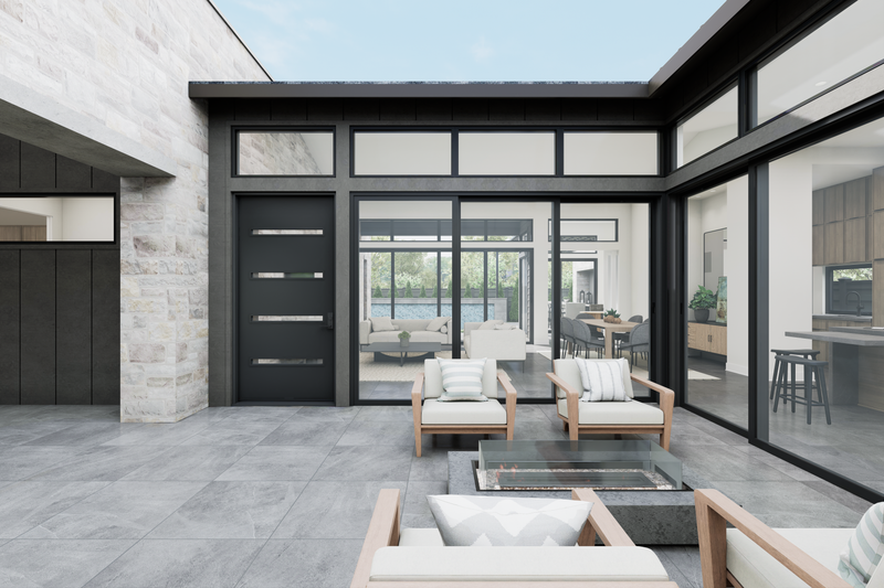 House Blueprint - Exterior - Outdoor Living 4 for Modern House Plan #1087-1 - 4 bed, 3.5 bath