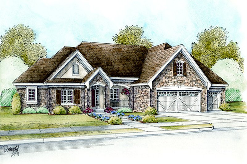 Dream House Plan - European Exterior - Front Elevation Plan #20-2065