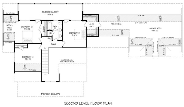 Farmhouse Floor Plan - Upper Floor Plan #932-725