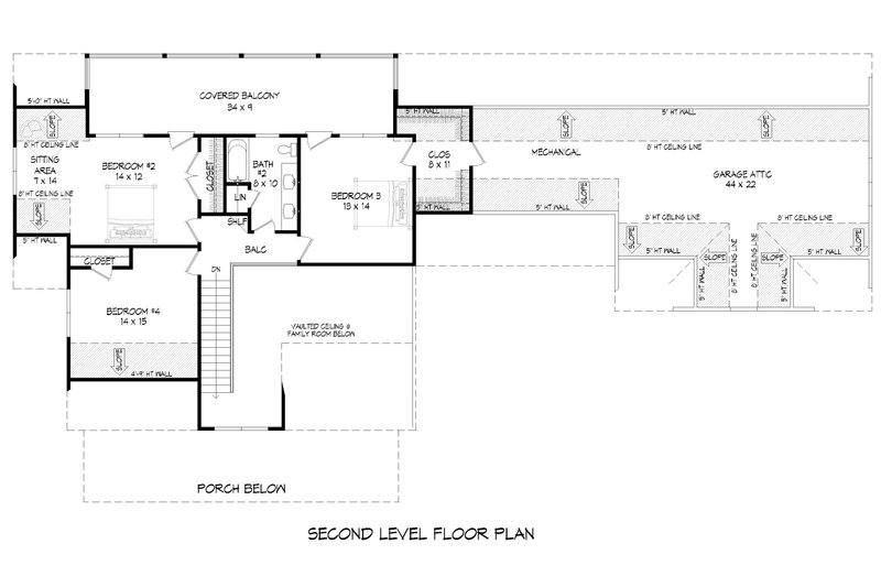 House Plan Design - Floor Plan - Upper Floor for Farmhouse House Plan #932-725 - 4 bed, 2.5 bath