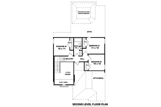 Floor Plan - Upper Floor for Traditional House Plan #81-13620 - 4 bed, 2.5 bath