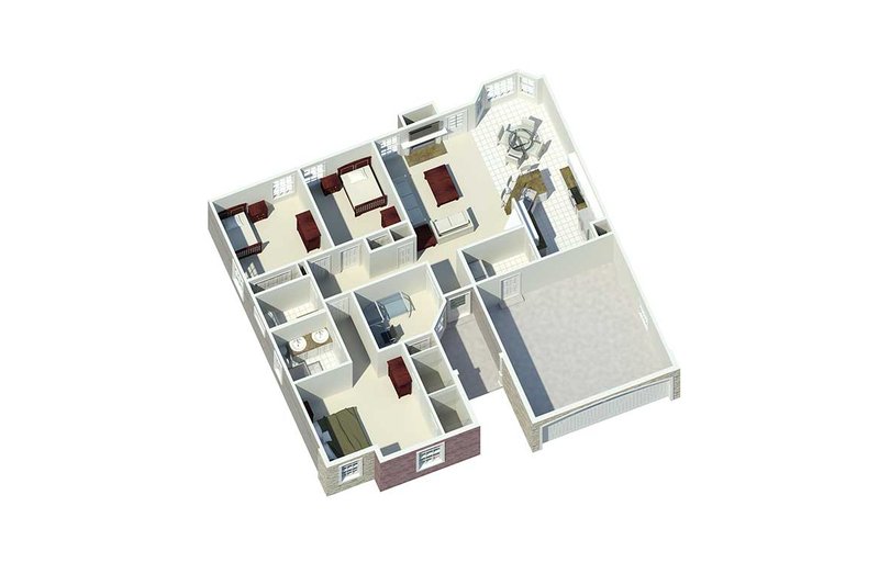Architectural House Design - Floor Plan - Other Floor for Traditional House Plan #57-367 - 3 bed, 2 bath