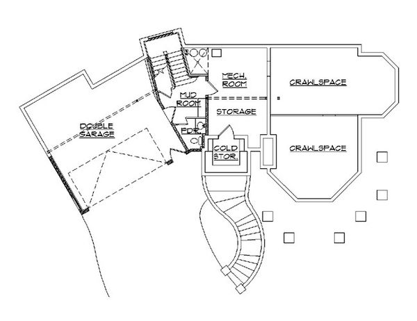 Dream House Plan - Traditional Floor Plan - Lower Floor Plan #5-393