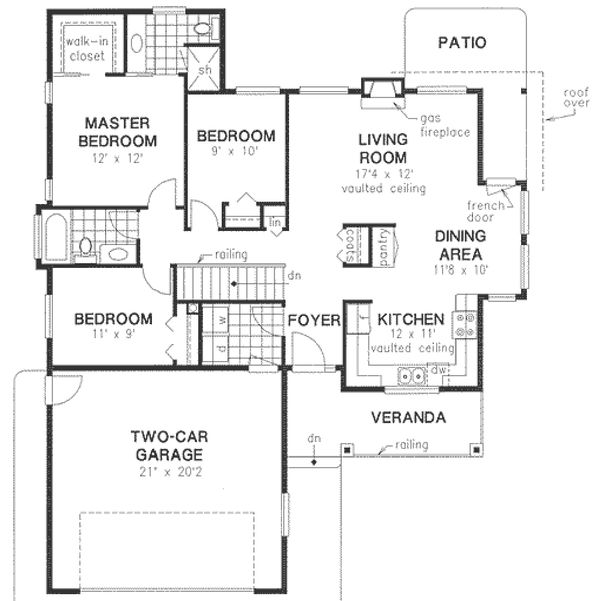 Architectural House Design - Craftsman Floor Plan - Main Floor Plan #18-1025