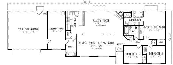 Home Plan - Adobe / Southwestern Floor Plan - Main Floor Plan #1-297