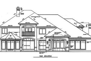Exterior - Rear Elevation for Mediterranean House Plan #411-611 - 4 bed, 3.5 bath