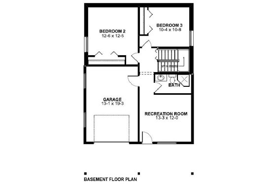 Floor Plan - Lower Floor for Contemporary House Plan #126-166 - 3 bed, 2 bath