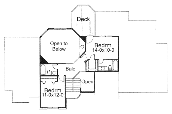 Floor Plan - Upper Floor for Prairie House Plan #120-109 - 3 bed, 4 bath