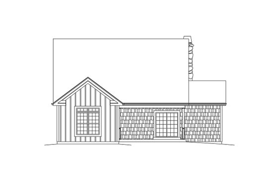 Exterior - Rear Elevation for Country House Plan #57-669 - 3 bed, 2 bath