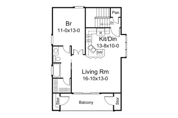 Architectural House Design - Mediterranean Floor Plan - Upper Floor Plan #57-698