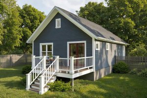 Exterior - Rear Elevation 1 for Cottage House Plan #79-111 - 2 bed, 1 bath