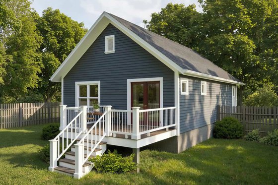 Exterior - Rear Elevation 1 for Cottage House Plan #79-111 - 2 bed, 1 bath