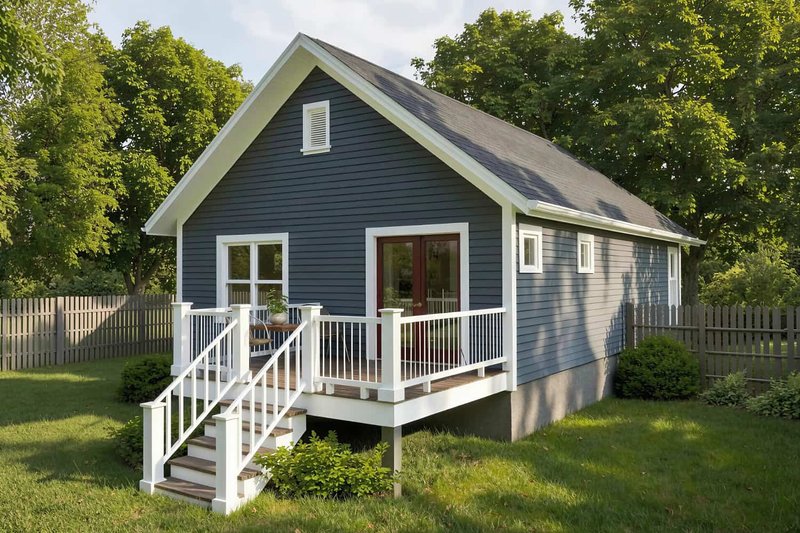 Architectural House Design - Exterior - Rear Elevation 1 for Cottage House Plan #79-111 - 2 bed, 1 bath