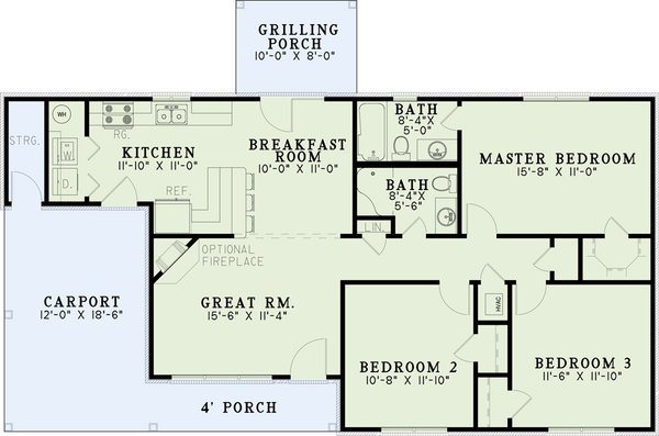 Ranch Floor Plan - Main Floor Plan #17-3297