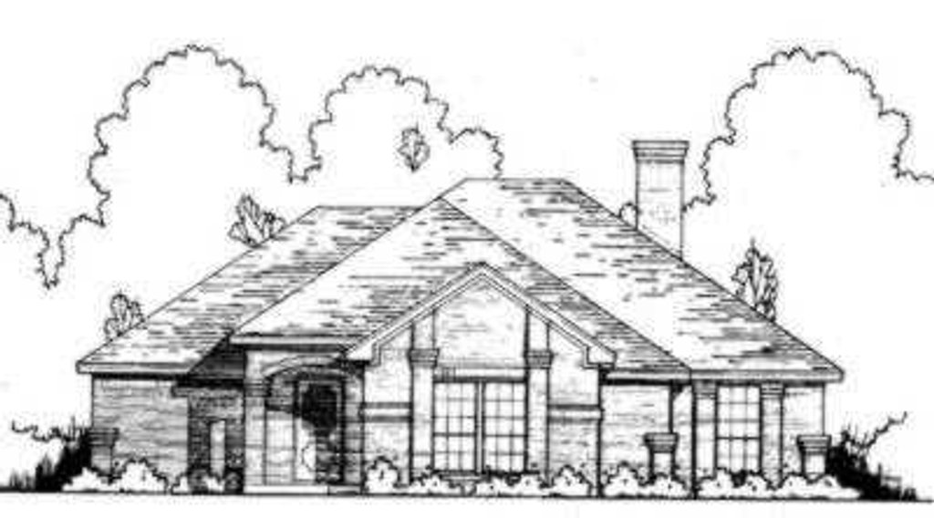 Exterior - Front Elevation 2 for Traditional House Plan #40-302 - 3 bed, 2 bath