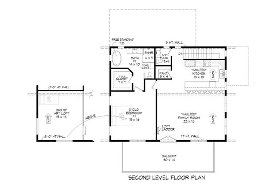 Floor Plan - Upper Floor for Modern House Plan #932-657 - 3 bed, 2.5 bath