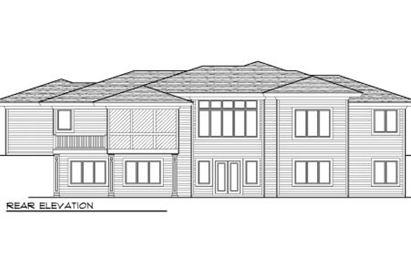 Dream House Plan - Exterior - Rear Elevation for Prairie House Plan #70-1005 - 5 bed, 3.5 bath