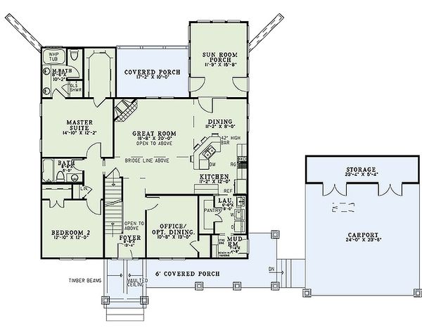 Home Plan - Craftsman Floor Plan - Main Floor Plan #17-2475
